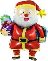 Шар Фигура, Веселый Дед Мороз с подарками (в упаковке)