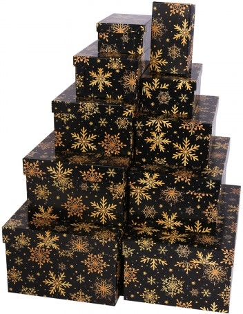 Набор коробок 10 в 1 "Золотые снежинки"