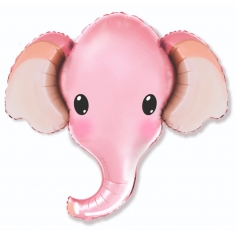 Шар Мини-фигура, Слоник розовый голова (в упаковке)