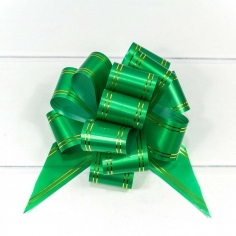 Бант-шар 5 см с золотой полосой Зеленый